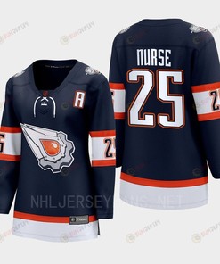 Darnell Nurse 25 Edmonton Oilers 2022 Special Edition 2.0 Women Breakaway Player Retro Jersey Navy - Robokeg