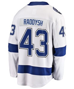 Darren Raddysh 43 Tampa Bay Lightning Stanley Cup 2023 Playoffs Patch Away Breakaway Men Jersey - White - Robokeg