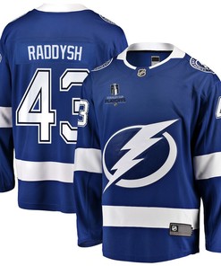 Darren Raddysh 43 Tampa Bay Lightning Stanley Cup 2023 Playoffs Patch Home Breakaway Men Jersey - Blue - Robokeg