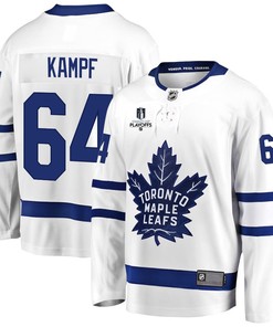 David Kampf 64 Toronto Maple Leafs Stanley Cup 2023 Playoffs Patch Away Breakaway Men Jersey - White - Robokeg