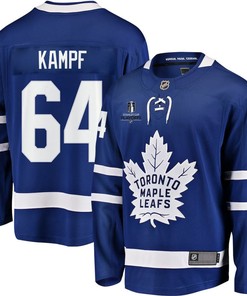David Kampf 64 Toronto Maple Leafs Stanley Cup 2023 Playoffs Patch Home Breakaway Men Jersey - Blue - Robokeg