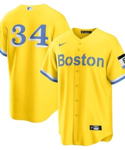 David Ortiz 34 Boston Red Sox City Connect Jersey - Gold/Light Blue - Robokeg
