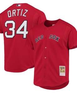 David Ortiz Boston Red Sox Mitchell & Ness Cooperstown Collection Mesh Batting Practice Jersey - Red Mlb - Robokeg