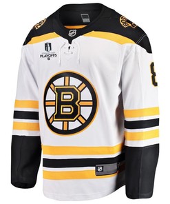 David Pastrnak 8 Boston Bruins Stanley Cup 2023 Playoffs Patch Away Breakaway Men Jersey - White - Robokeg