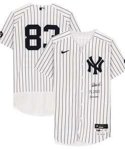 Deivi Garcia New York Yankees Fanatics Autographed Player-issued #83 Pinstripe Jersey From The 2021 Mlb Season With Pi 2021 Season Inscription - White - Robokeg