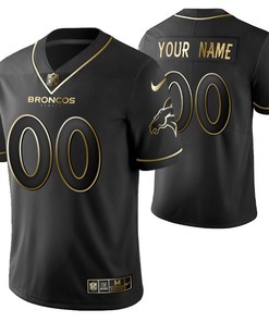 Denver Broncos 2021 Nfl Golden Brandedition Black Jersey Gift With Custom Name Number For Broncos Fans - Robokeg