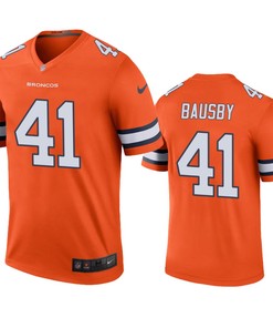 Denver Broncos #41 Devante Bausby Orange Color Rush Legend Jersey - Mens - Robokeg