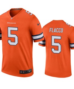 Denver Broncos #5 Joe Flacco Orange Color Rush Legend Jersey - Men - Robokeg