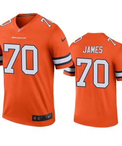 Denver Broncos #70 Jawuan James Orange Color Rush Legend Jersey - Mens - Robokeg