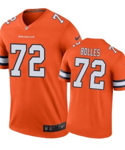 Denver Broncos #72 Garett Bolles Nike Color Rush Orange Jersey - Robokeg