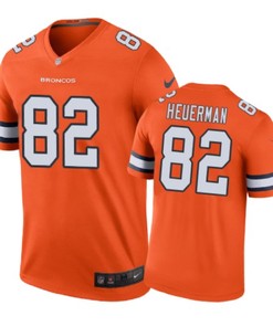 Denver Broncos #82 Jeff Heuerman Nike Color Rush Orange Jersey - Robokeg
