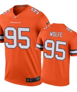 Denver Broncos #95 Derek Wolfe Nike Color Rush Orange Jersey - Robokeg
