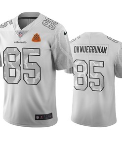 Denver Broncos Albert Okwuegbunam White City Edition Vapor Limited Jersey - Robokeg