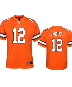 Denver Broncos Brendan Langley Orange Color Rush Game Jersey - Robokeg
