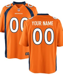 Denver Broncos Custom Game Jersey Orange Custom Jerseys Nfl - Robokeg