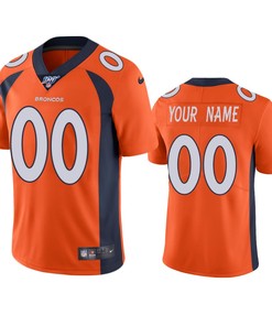 Denver Broncos Custom Orange 100th Season Vapor Limited Jersey - Robokeg