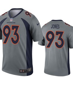 Denver Broncos Dremont Jones Gray Inverted Legend Jersey - Robokeg
