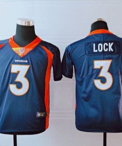 Denver Broncos Drew Lock #3 Nfl 2020 Black Blue Jersey - Robokeg