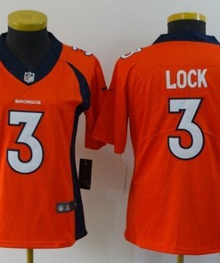 Denver Broncos Drew Lock #3 Nfl 2020 Orange Womens Jersey - Robokeg