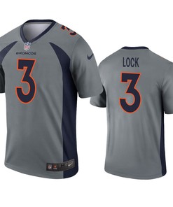 Denver Broncos Drew Lock Gray Inverted Legend Jersey - Robokeg