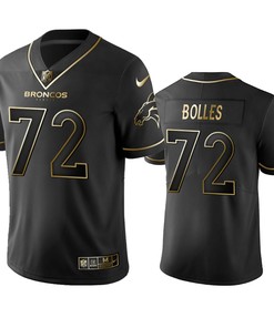 Denver Broncos Garett Bolles Black Golden Edition 2019 Vapor Untouchable Limited Jersey - Mens - Robokeg