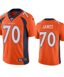 Denver Broncos Jawuan James Orange 100th Season Vapor Limited Jersey - Robokeg