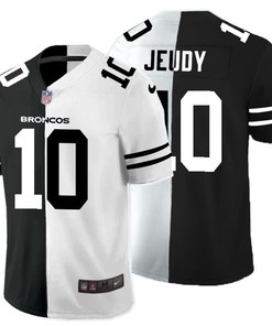 Denver Broncos Jerry Jeudy #10 Nfl 2020 Black And White Jersey - Robokeg