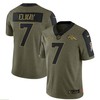 Denver Broncos John Elway 7 Nfl Olive 2021 Salute To Service Player Men Jersey For Broncos Fans - Robokeg