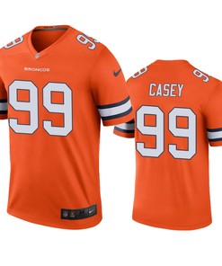 Denver Broncos Jurrell Casey Orange Color Rush Legend Jersey - Robokeg