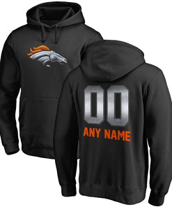 Denver Broncos Nfl Pro Line By Branded Personalized Midnight Mascot Pullover Hoodie - Black - Robokeg