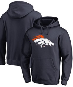 Denver Broncos Nfl Pro Line By Branded Splatter Logo Pullover Hoodie - Navy - Robokeg