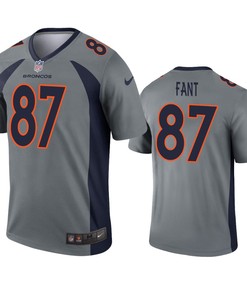 Denver Broncos Noah Fant Gray Inverted Legend Jersey - Robokeg