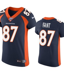 Denver Broncos Noah Fant Navy 100th Season Vapor Elite Jersey - Robokeg