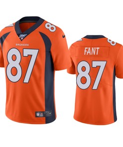 Denver Broncos Noah Fant Orange 100th Season Vapor Limited Jersey - Robokeg