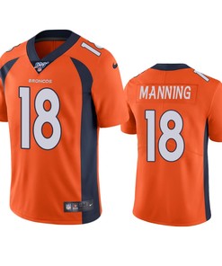 Denver Broncos Peyton Manning Orange 100th Season Vapor Limited Jersey - Robokeg