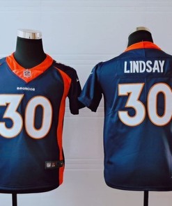 Denver Broncos Phillip Lindsay #30 Nfl 2020 Black Blue Jersey - Robokeg
