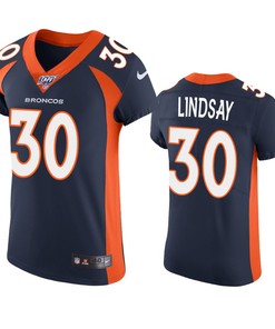 Denver Broncos Phillip Lindsay Navy 100th Season Vapor Elite Jersey - Robokeg