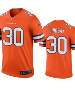 Denver Broncos Phillip Lindsay Orange Color Rush Legend Jersey - Men - Robokeg