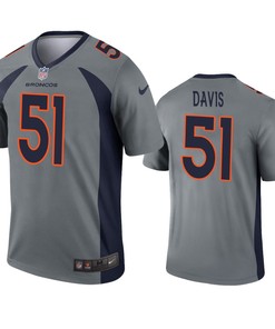 Denver Broncos Todd Davis Gray Inverted Legend Jersey - Robokeg
