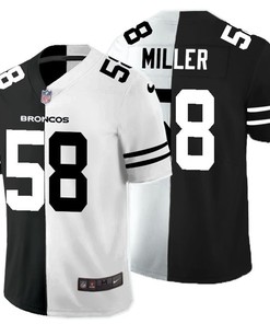 Denver Broncos Von Miller #58 Nfl 2020 Black And White Jersey - Robokeg