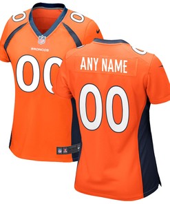 Denver Broncos Womens Custom Game Jersey Orange Custom Jerseys Nfl - Robokeg