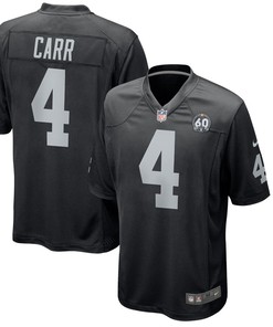Derek Carr Las Vegas Raiders Nike 60th Season Game Jersey - Black - Robokeg