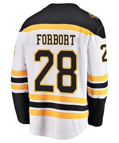 Derek Forbort 28 Boston Bruins Stanley Cup 2023 Playoffs Patch Away Breakaway Men Jersey - White - Robokeg