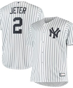 Derek Jeter New York Yankees Big & Tall Replica Player Jersey - White Mlb - Robokeg