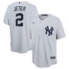Derek Jeter New York Yankees Home Replica Player Name Jersey - White/navy Mlb - Robokeg
