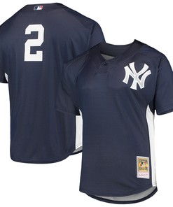 Derek Jeter New York Yankees Mitchell & Ness Cooperstown Collection Mesh Batting Practice Jersey - Navy Mlb - Robokeg