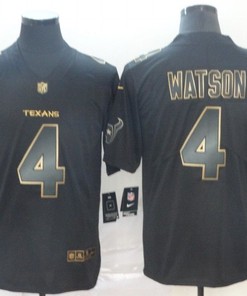 Deshaun Watson #4 Houston Texans Nfl Explosion Legendary Gold Black Jersey - Robokeg