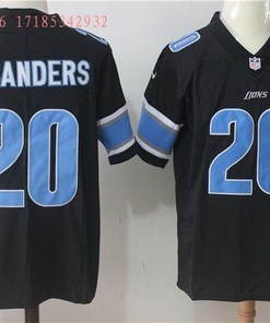 Detroit Lions Barry Sanders #20 2020 Nfl Black Jersey Jersey - Robokeg