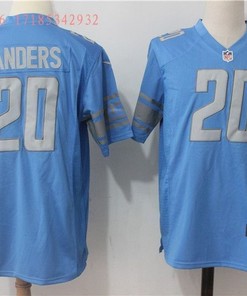 Detroit Lions Barry Sanders #20 2020 Nfl Blue Jersey Jersey - Robokeg