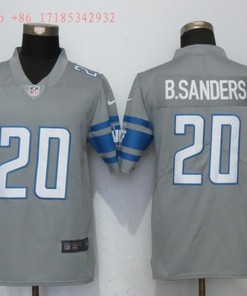 Detroit Lions Barry Sanders #20 2020 Nfl Grey Jersey Jersey - Robokeg